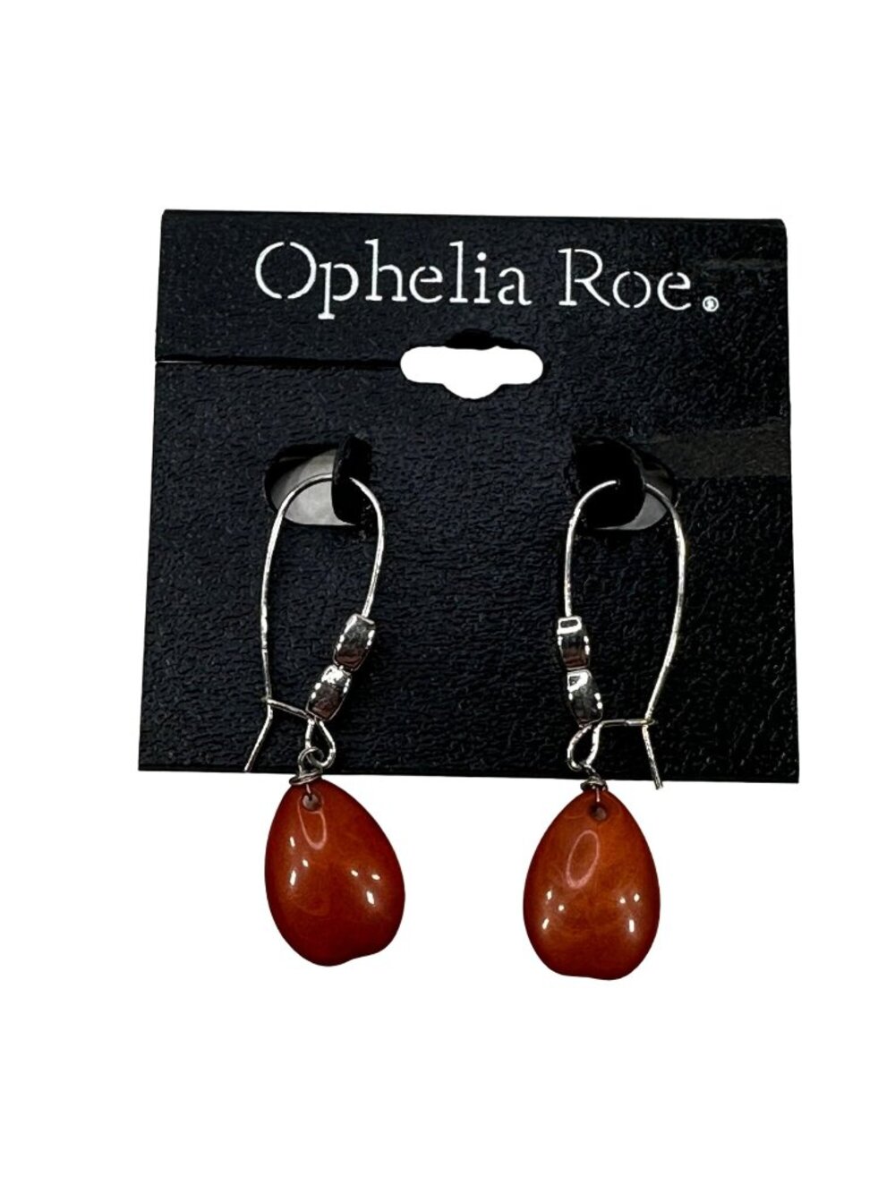 Ophelia Roe Women's Dangly Single Teardrop Shaped Acrylic Wire Clasp Earrings